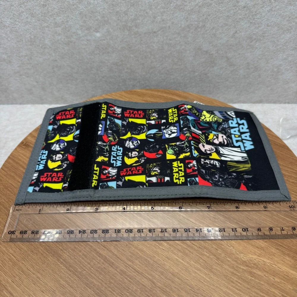 Star Wars Trifold Canvas‎ Wallet OS Black Gray Darth Vader Leia Retro Geekcore